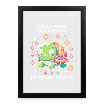 Mode char actif | Tortue - Affiche encadrée (27 × 37 cm) - noir - Devant