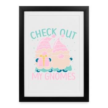 Costume de gnome de jardin Regarde mon gnome gnome - Affiche encadrée (27 × 37 cm) - noir - Devant