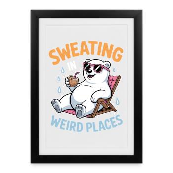 Dictions de transpiration Drôle de cadeau de transpiration - Affiche encadrée (27 × 37 cm) - noir - Devant