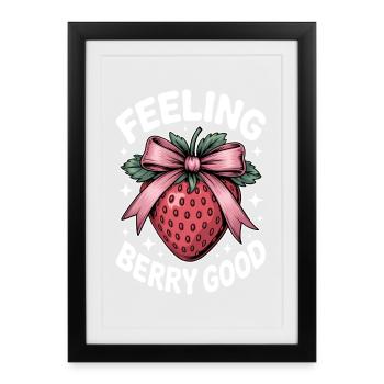Strawberry Sayings Funny Strawberry Gift - Framed poster (27 × 37 cm) - black - Front