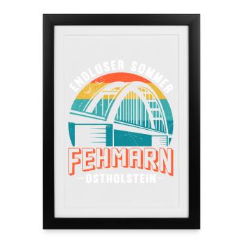 Mer Baltique FEHMARN ENDLESS SUMMER OSTHOLSTEIN Drôle - Affiche encadrée (27 × 37 cm) - noir - Devant