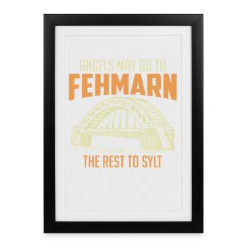 Baltic Sea ANGELS ARE ALLOWED TO GO TO FEHMARN Funny things - Framed poster (27 × 37 cm) - black - Front