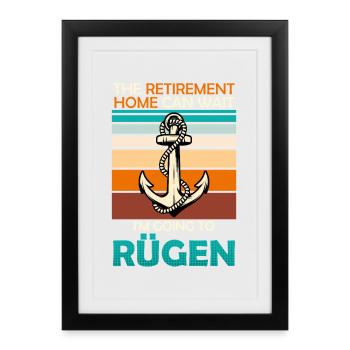 Retraités MAISON DE RETRAITE PEUT ATTENDRE : FERRY POUR RÜGEN - Affiche encadrée (27 × 37 cm) - noir - Devant