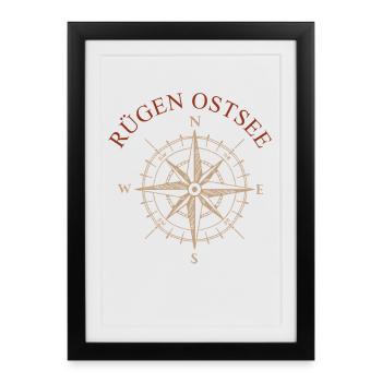 Baltic Sea ISLAND RÜGEN Holiday Fun - Framed poster (27 × 37 cm) - black - Front