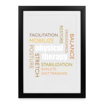 Physiotherapy Word Cloud: Mobilization - Framed poster (27 × 37 cm) - black - Front