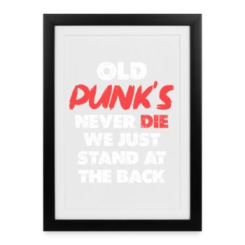 Œuvres d’art Old Punks Never Die - Affiche encadrée (27 × 37 cm) - noir - Devant