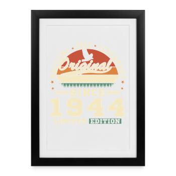 1944 Vintage Rétro Cadeau D’anniversaire - Affiche encadrée (27 × 37 cm) - noir - Devant