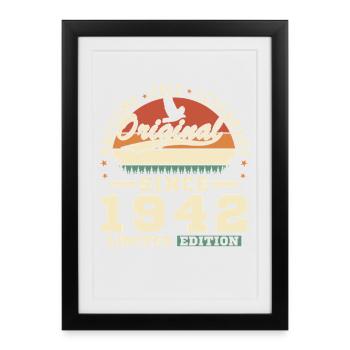 1942 Vintage Rétro Cadeau D’anniversaire - Affiche encadrée (27 × 37 cm) - noir - Devant