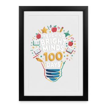 Learning light 100 days of success - Framed poster (27 × 37 cm) - black - Front