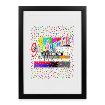 Balance Disorder Test Pattern Costume Carnival - Framed poster (27 × 37 cm) - black - Front
