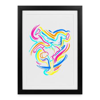 Breakdancing - Framed poster (27 × 37 cm) - black - Front