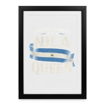 Nicaragua Nicaragic marié à une reine Nica - Affiche encadrée (27 × 37 cm) - noir - Devant
