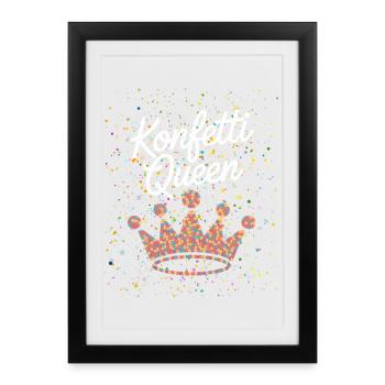 Reine des confettis - Affiche encadrée (27 × 37 cm) - noir - Devant