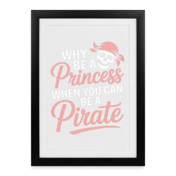 Attitude de la princesse pirate - Affiche encadrée (27 × 37 cm) - noir - Devant