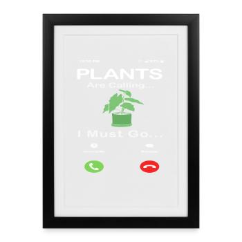 Les plantes appellent l’amour des plantes une fleur succulente - Affiche encadrée (27 × 37 cm) - noir - Devant