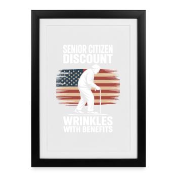 Senior Discount Retirement Humor - Framed poster (27 × 37 cm) - black - Front