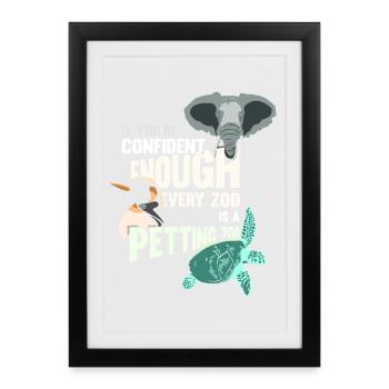 Safari Afrique Serengeti faune et savane animaux - Affiche encadrée (27 × 37 cm) - noir - Devant