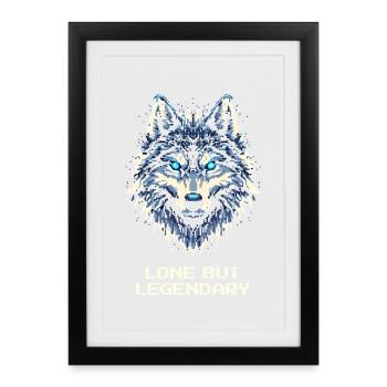 Lonely but legendary | Lone Wolf - Framed poster (27 × 37 cm) - black - Front