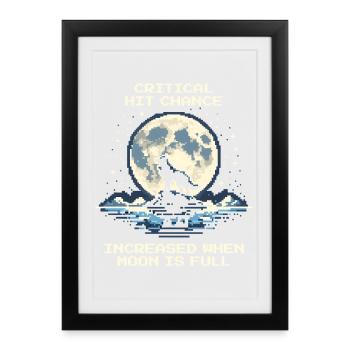 Coup critique à la pleine lune | Loup - Affiche encadrée (27 × 37 cm) - noir - Devant