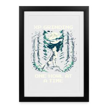 XP farmen mit jedem Heulen | Wolf Spirit - Affiche encadrée (27 × 37 cm) - noir - Devant