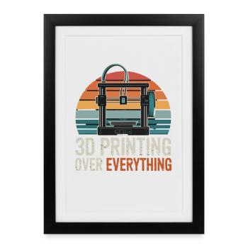 3D Printing Over Everything Retro 3D Printing Maker - Framed poster (27 × 37 cm) - black - Front