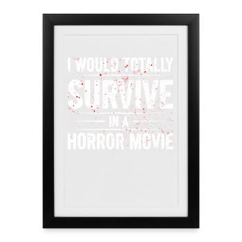 Fans de films d’horreur d’horreur Halloween Film d’horreur - Affiche encadrée (27 × 37 cm) - noir - Devant