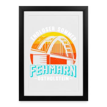 Mer Baltique ÉTÉ SANS FIN FEHMARN OSTHOLSTEIN Drôle - Affiche encadrée (27 × 37 cm) - noir - Devant