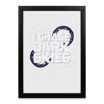Astronome Galaxie Astronomie de l’Univers de l’Espace Extra-Atmosphérique - Affiche encadrée (27 × 37 cm) - noir - Devant