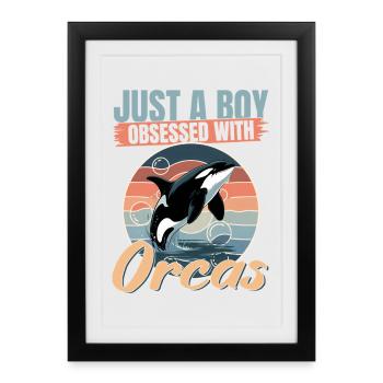 Funny Orca - Framed poster (27 × 37 cm) - black - Front