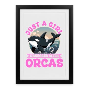 Funny Orca - Framed poster (27 × 37 cm) - black - Front