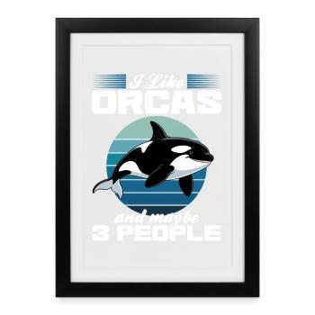 Funny Orca - Framed poster (27 × 37 cm) - black - Front