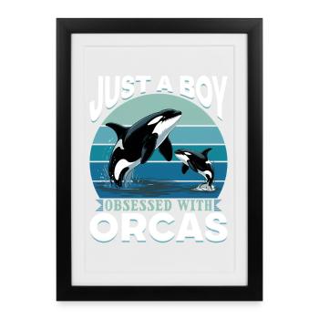 Funny Orca - Framed poster (27 × 37 cm) - black - Front