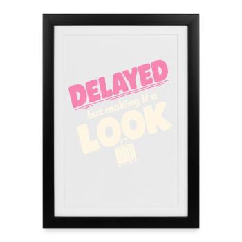 Travel anxiety humor, airport chaos, flying is - Framed poster (27 × 37 cm) - black - Front