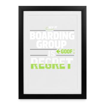 Travel anxiety humor, airport chaos, flying is - Framed poster (27 × 37 cm) - black - Front