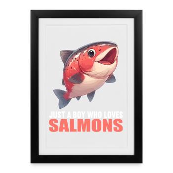 Saumon Saumon - Affiche encadrée (27 × 37 cm) - noir - Devant