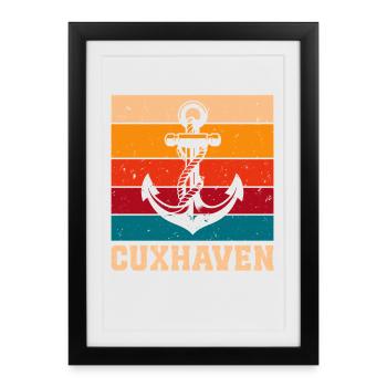 Cuxhaven MER DU NORD à Cuxhaven Vacances Amusantes - Affiche encadrée (27 × 37 cm) - noir - Devant