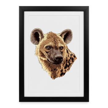 Illustration de la hyène de savane - Affiche encadrée (27 × 37 cm) - noir - Devant