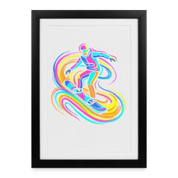 Snowboarders - Framed poster (27 × 37 cm) - black - Front