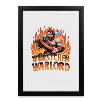 Saucisse Grill Maître Grill Saucisse Barbecue - Affiche encadrée (27 × 37 cm) - noir - Devant