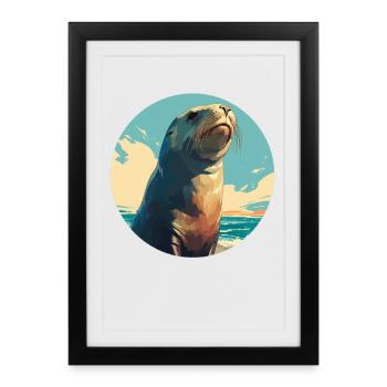 Lions de mer Lion de mer - Affiche encadrée (27 × 37 cm) - noir - Devant
