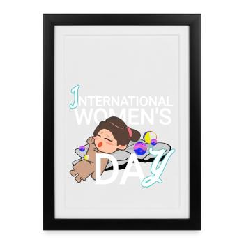 International Women's Day - Framed poster (27 × 37 cm) - black - Front