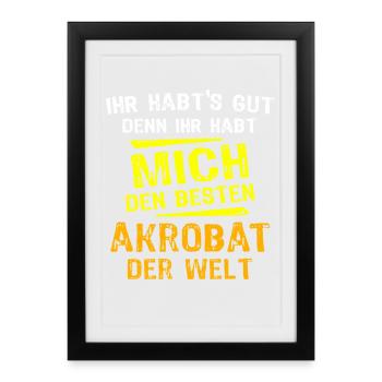 Don d’Acrobate - Affiche encadrée (27 × 37 cm) - noir - Devant