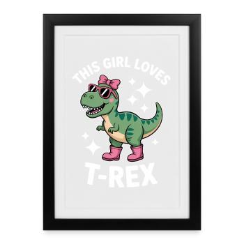 Don amusant de T-Rex des dictons des tyrannosaures. - Affiche encadrée (27 × 37 cm) - noir - Devant