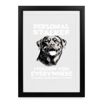 Rottweiler Propriétaire de chien Rottweiler Cadeau - Affiche encadrée (27 × 37 cm) - noir - Devant