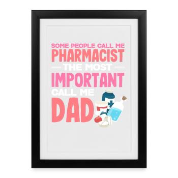 Pharmacist Father Pharmacy Technician Father Technician - Framed poster (27 × 37 cm) - black - Front