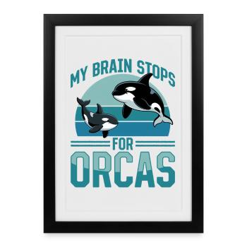 Funny Orca - Framed poster (27 × 37 cm) - black - Front