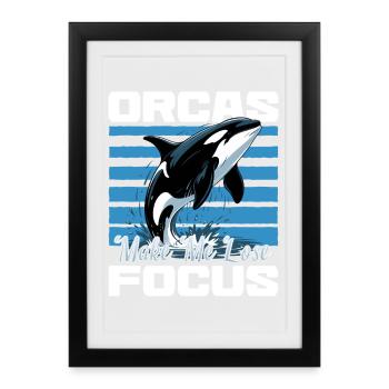 Funny Orca - Framed poster (27 × 37 cm) - black - Front