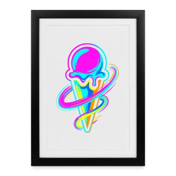 glace - Affiche encadrée (27 × 37 cm) - noir - Devant