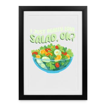 I love salad - Framed poster (27 × 37 cm) - black - Front