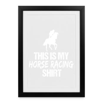 This Is My Horse Racing Shirt Jockey Silhouette - Framed poster (27 × 37 cm) - black - Front